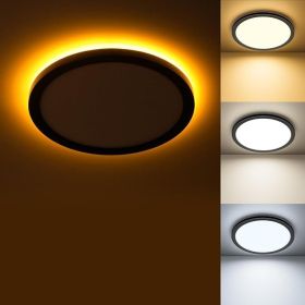 Matane Dimmable LED Flush Mount Ceiling Light Fixture with Night Light, 8.7inch 1800LM 3000K/4000K/5000K Selectable