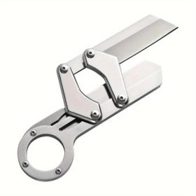 Stainless steel compact folding knife - lightweight, sharp blade, two-handed grip (Color: silver)