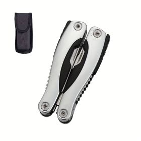 "Professional Stainless Steel Multi-Tool Pliers Set - 12-in-1 Survival Tool with Nylon Sheath" (Color: Silvery camping outdoor special)